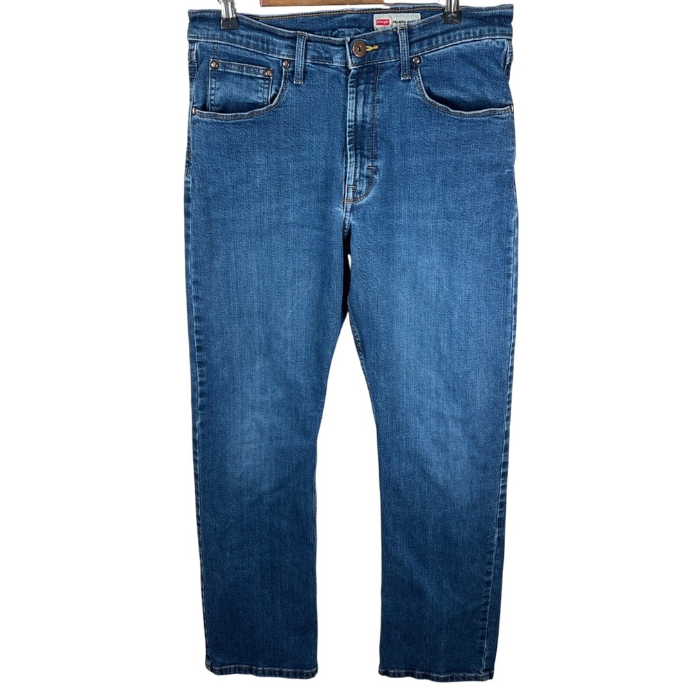 Wrangler Premium Relaxed Bootcut Mens Jeans Blue 32x34 (Act 32x32) Medium Wash